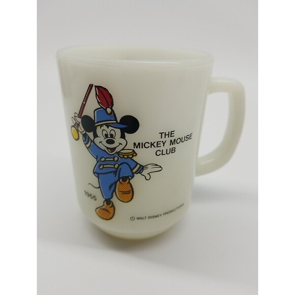 1955 vintage Mickey Mouse Club MarchPepsi Collector Mug MilkGlass Anchor Hocking - Picture 3 of 5